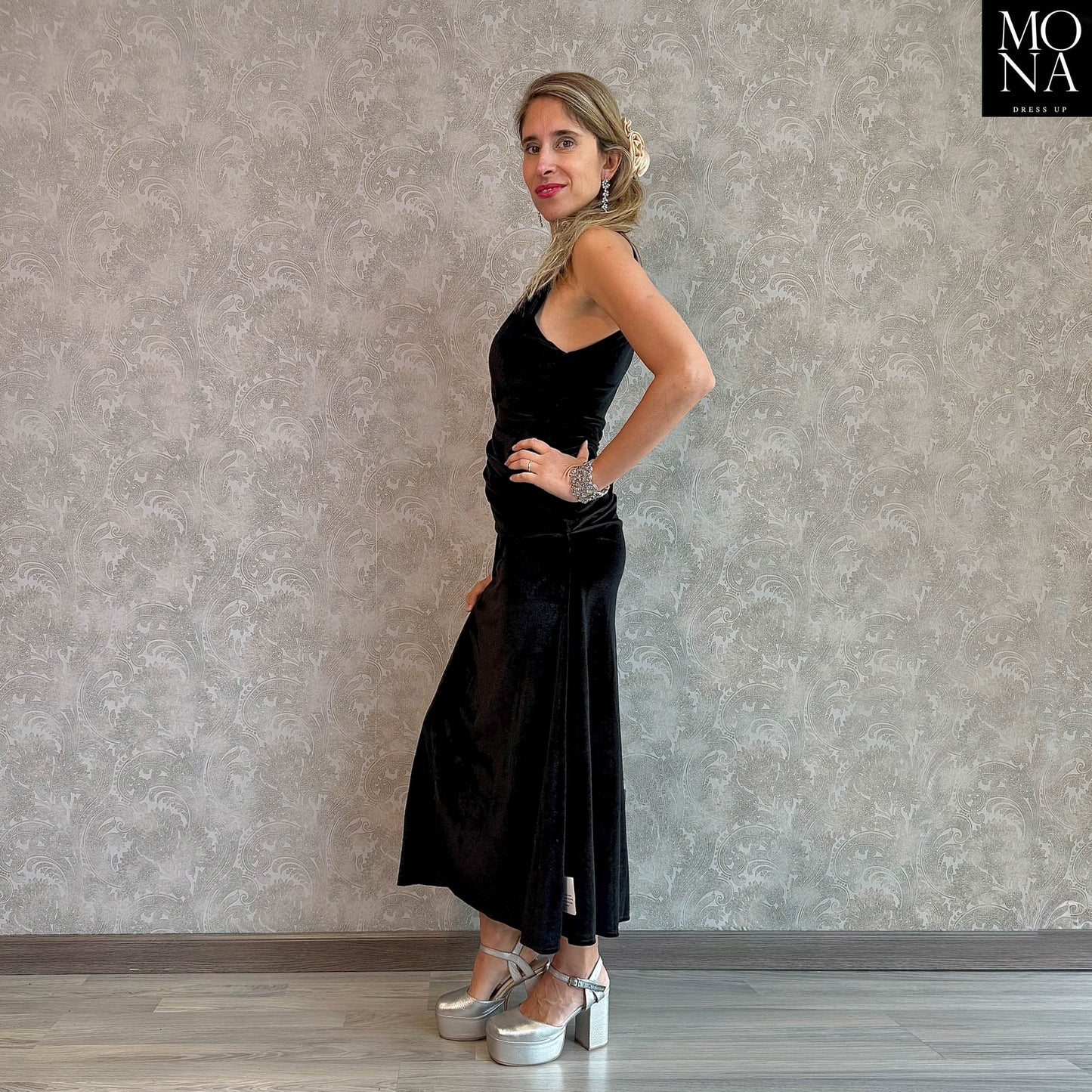 VESTIDO LARGO DONNA NEGRO