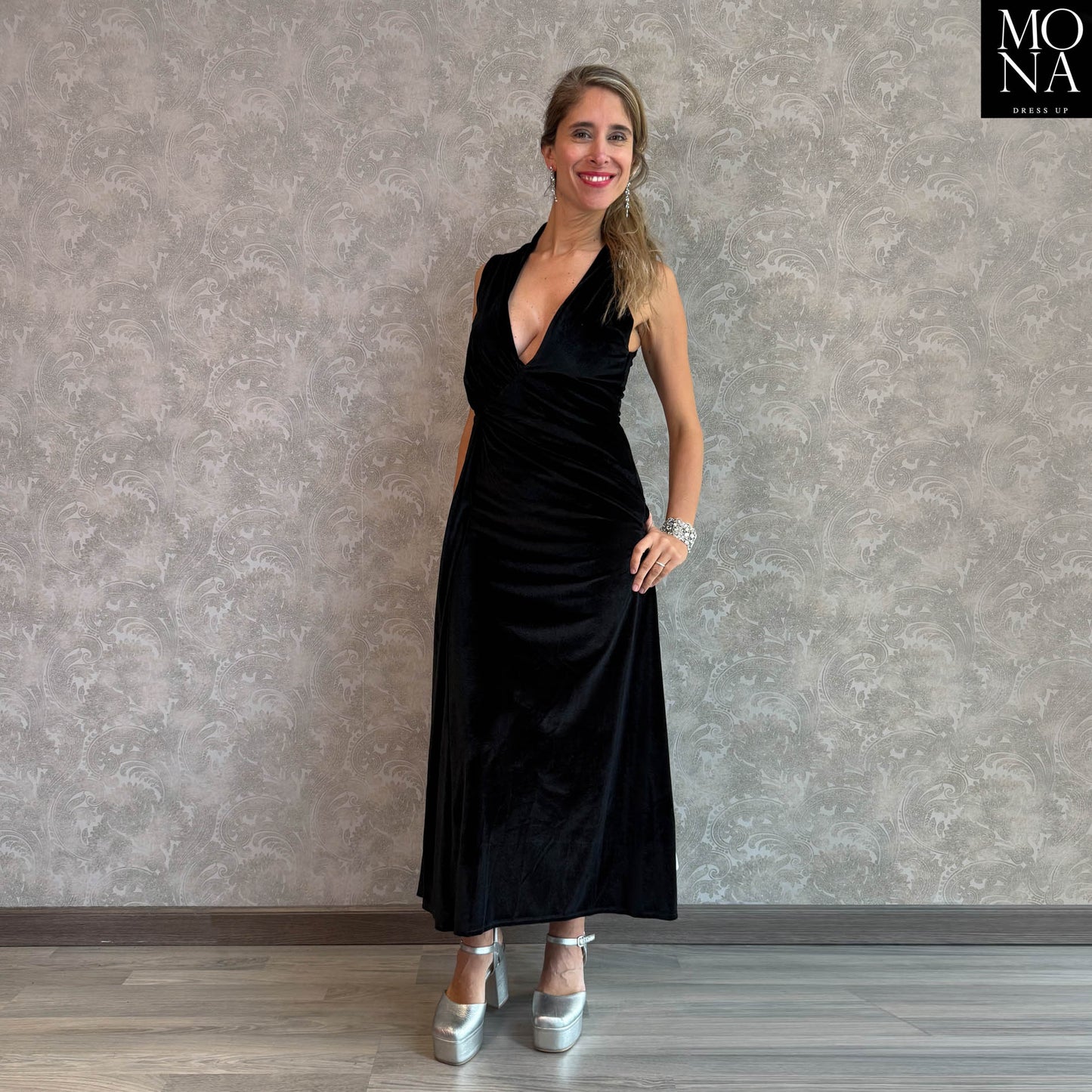 VESTIDO LARGO DONNA NEGRO