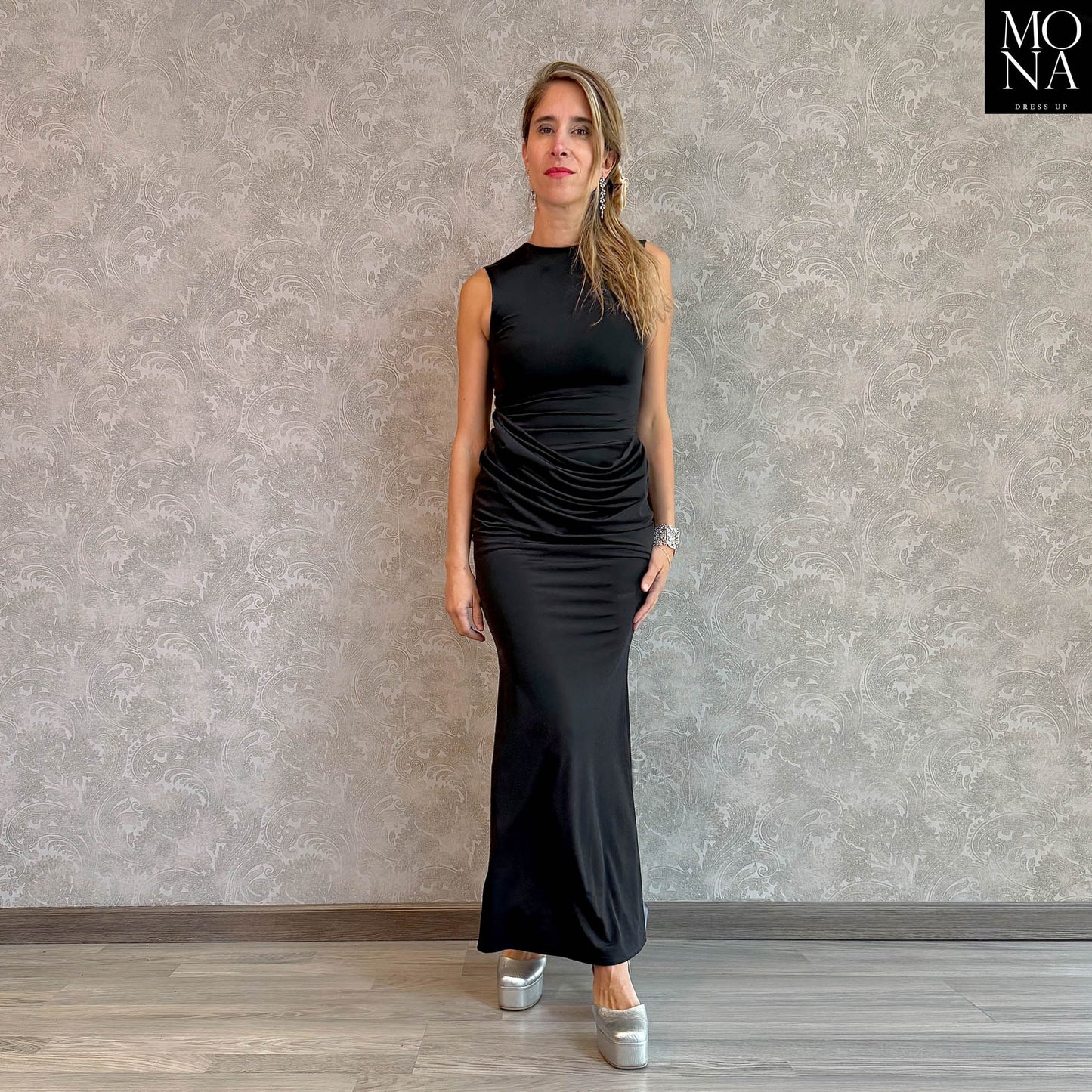 VESTIDO LARGO MARCELA NEGRO