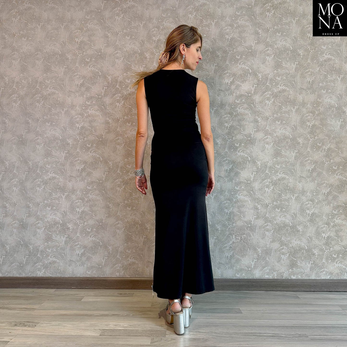 VESTIDO LARGO MARCELA NEGRO