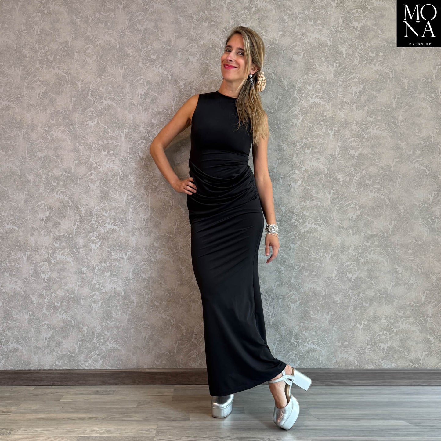 VESTIDO LARGO MARCELA NEGRO