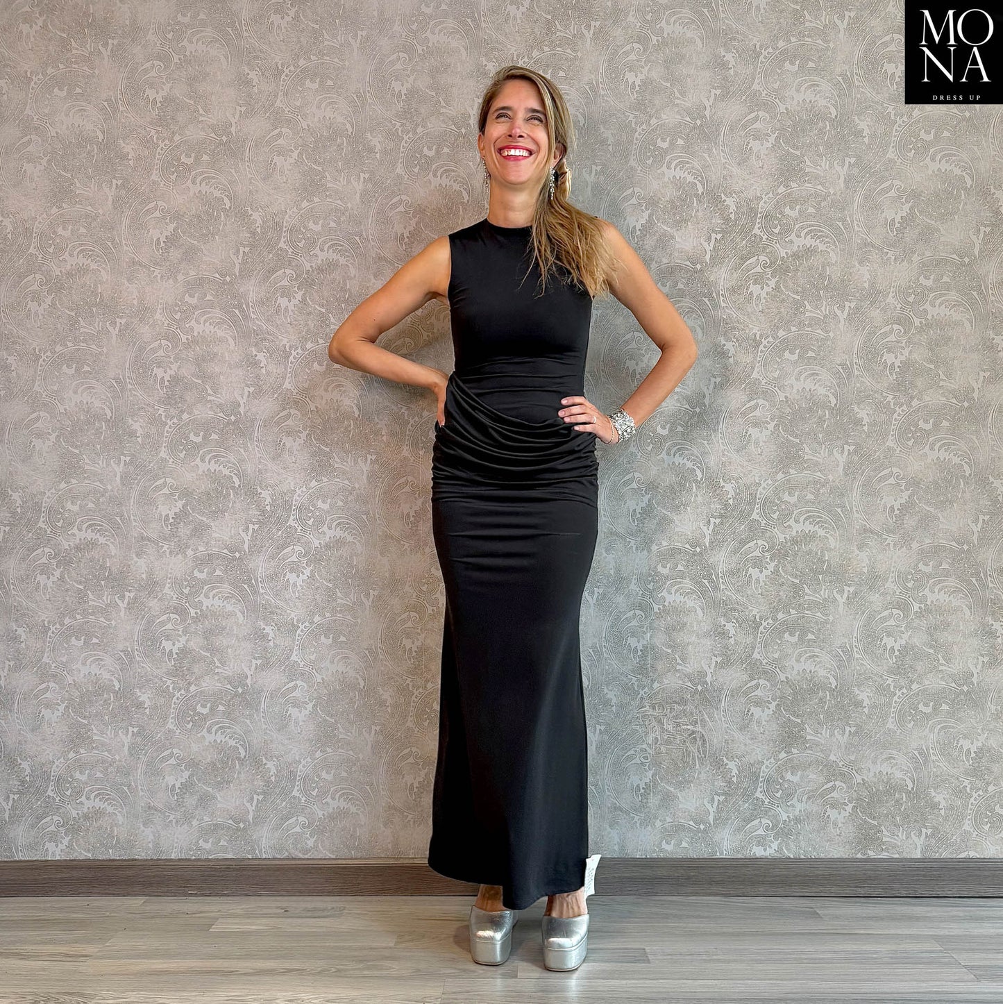 VESTIDO LARGO MARCELA NEGRO