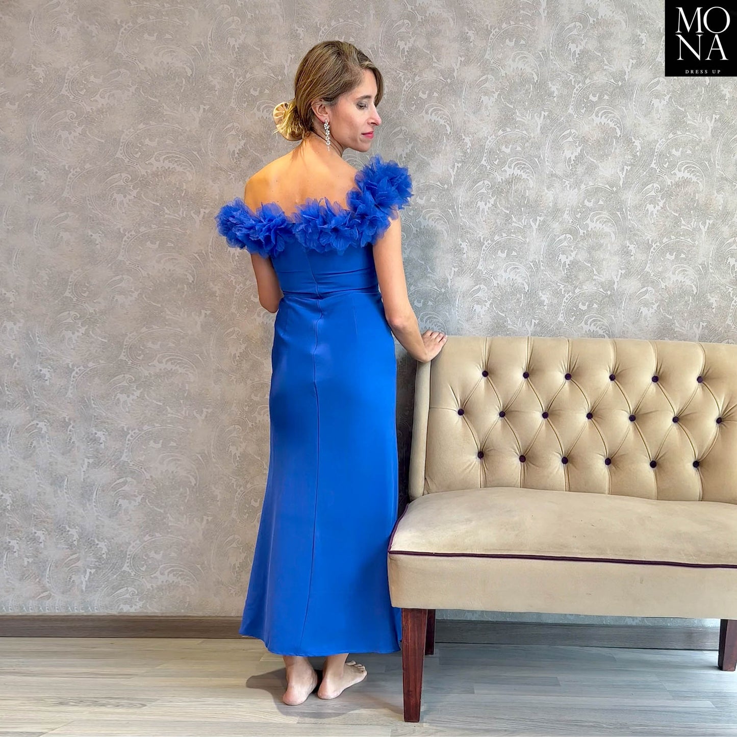 VESTIDO LARGO FLORA AZULINO