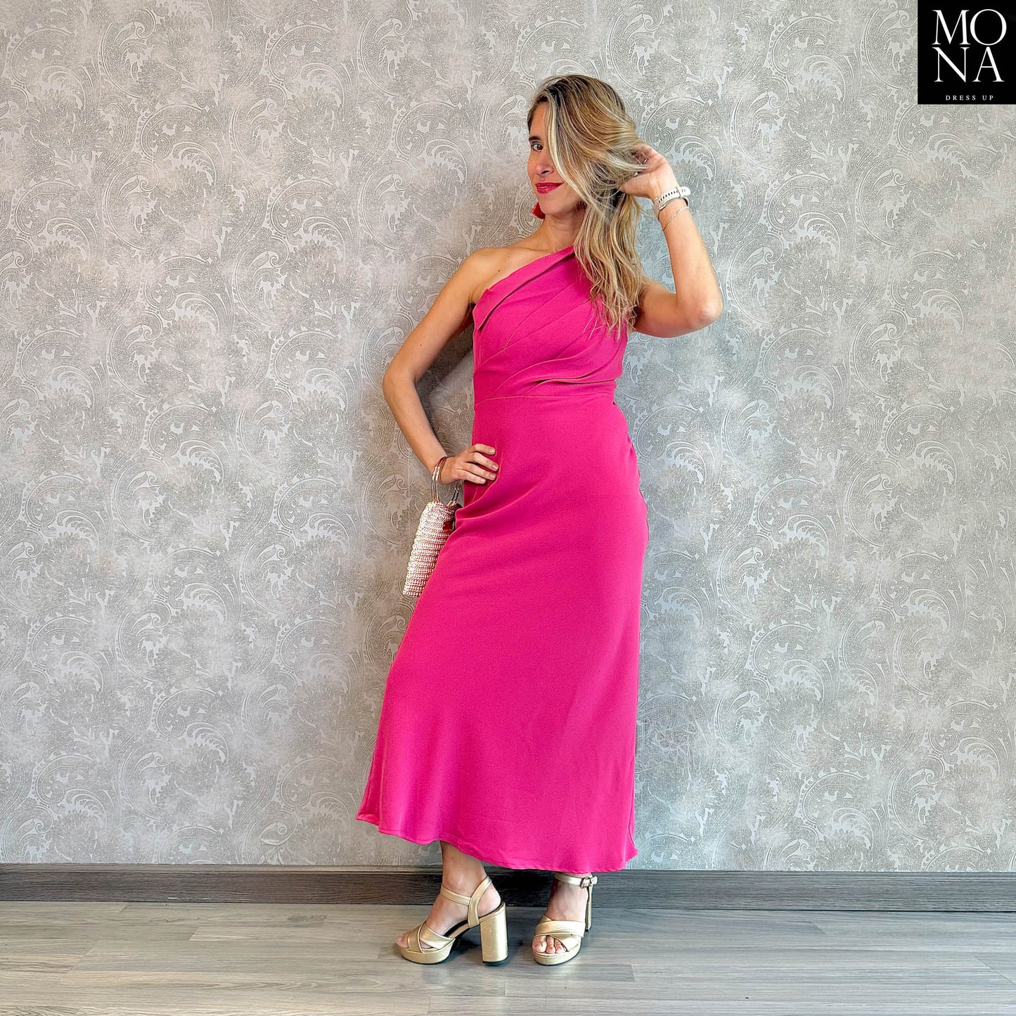 VESTIDO LARGO ALONSA FUCSIA