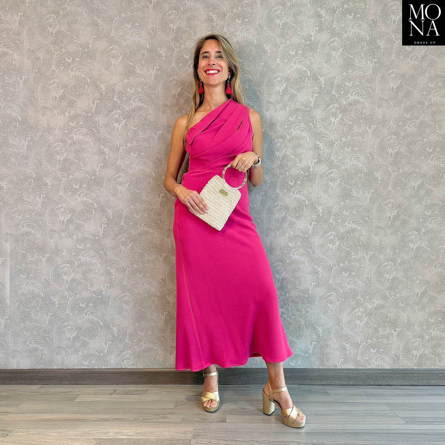 VESTIDO LARGO ALONSA FUCSIA