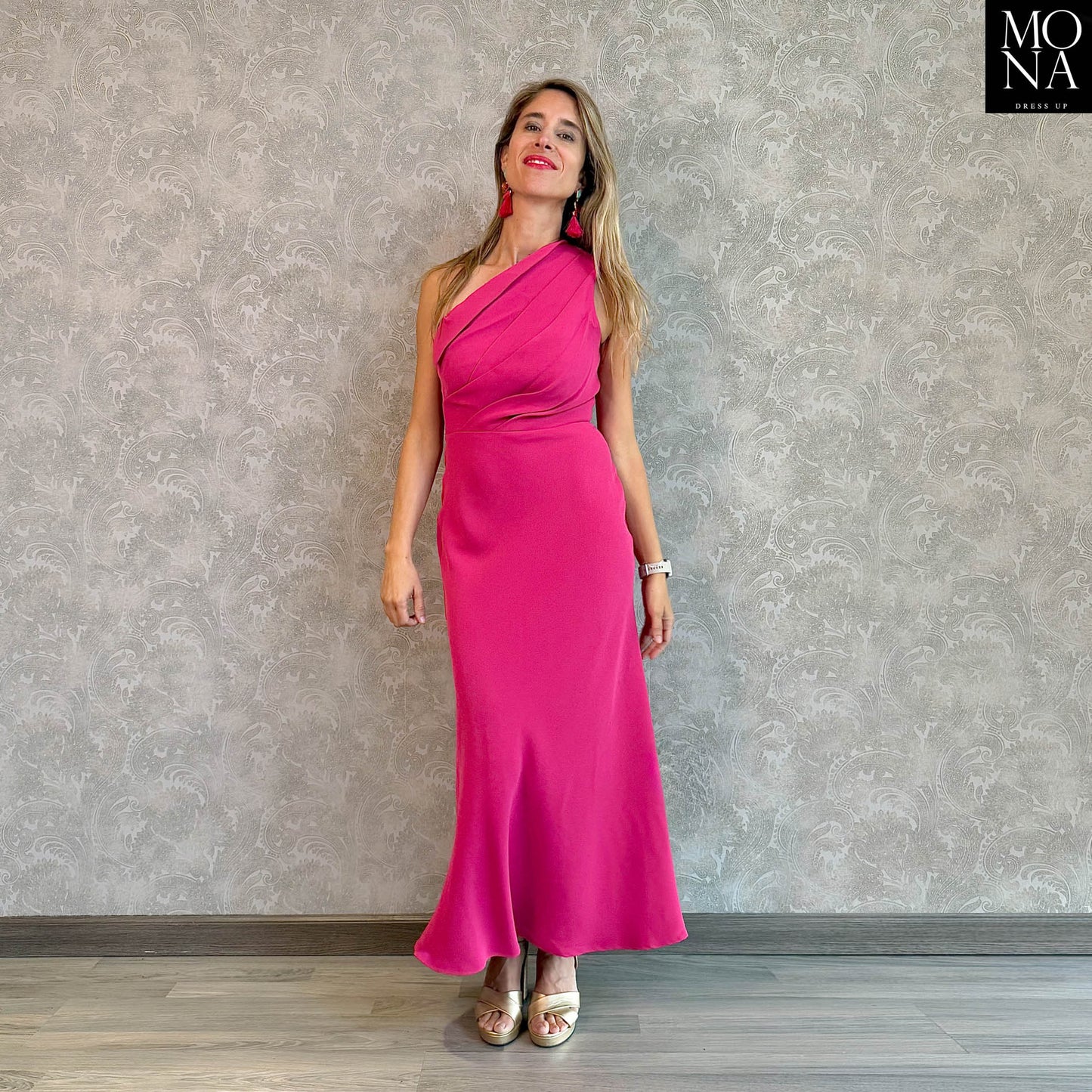 VESTIDO LARGO ALONSA FUCSIA