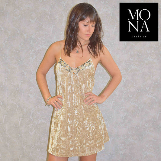 VESTIDO CORTO LUCRECIA BEIGE