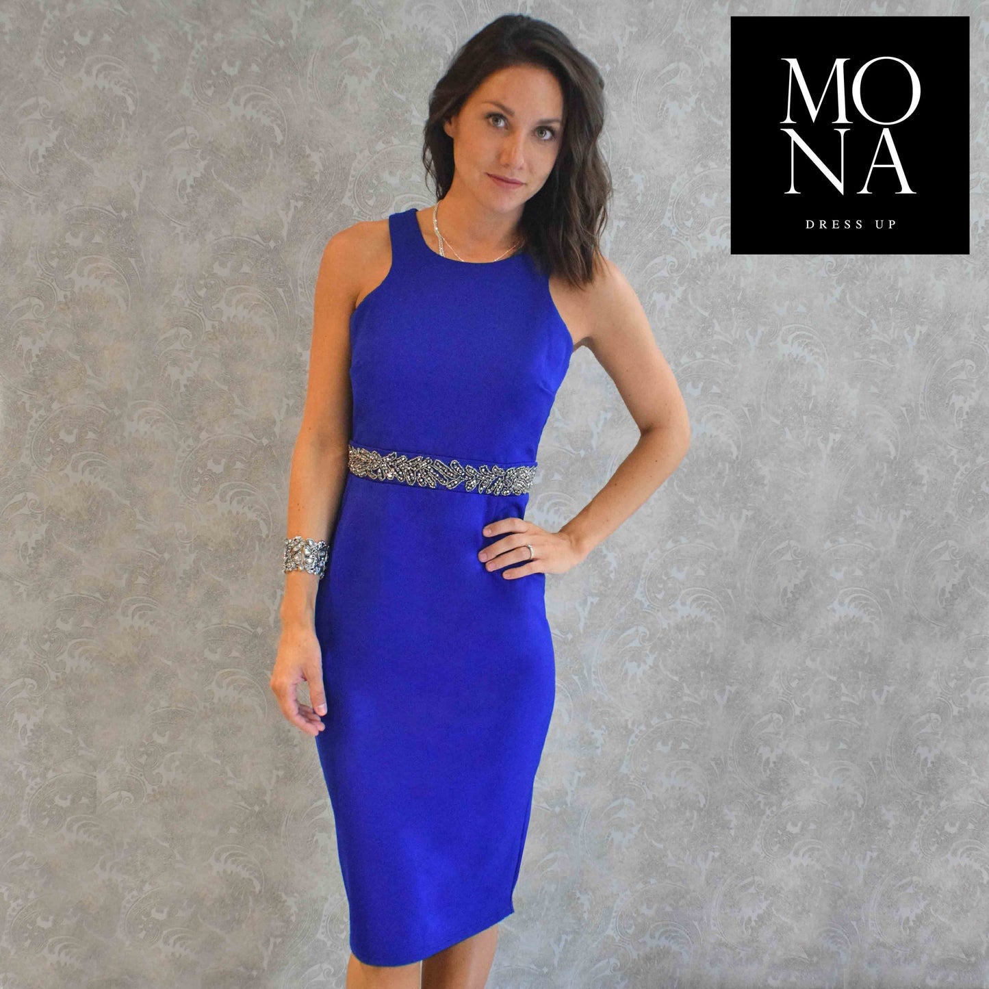 VESTIDO CORTO ALDANA AZUL