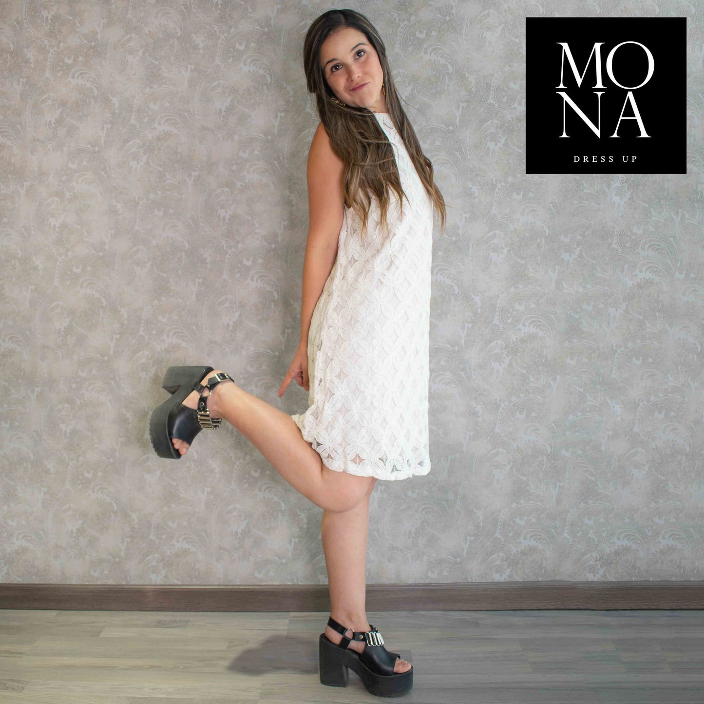 VESTIDO CORTO MARIETA CREMA