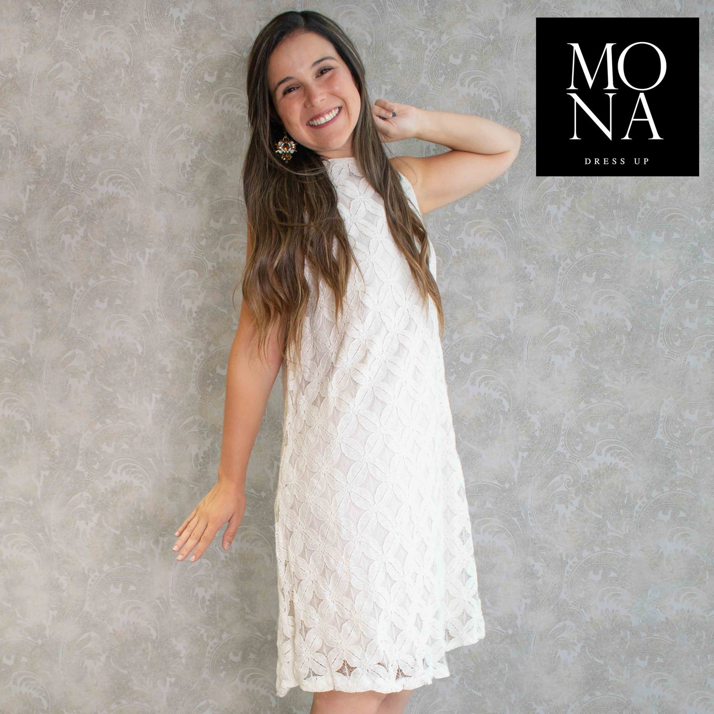 VESTIDO CORTO MARIETA CREMA