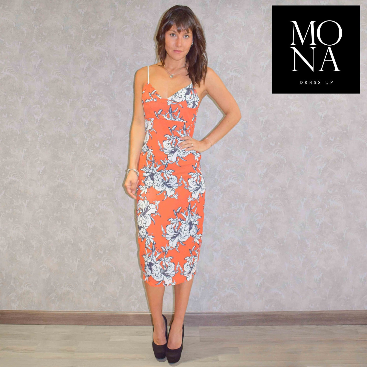 VESTIDO MIDI MARICRUZ NARANJO