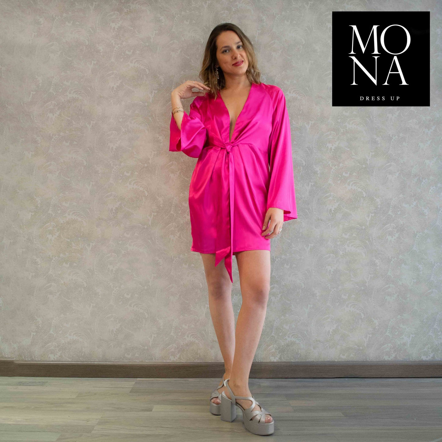 VESTIDO CORTO NINA FUCSIA