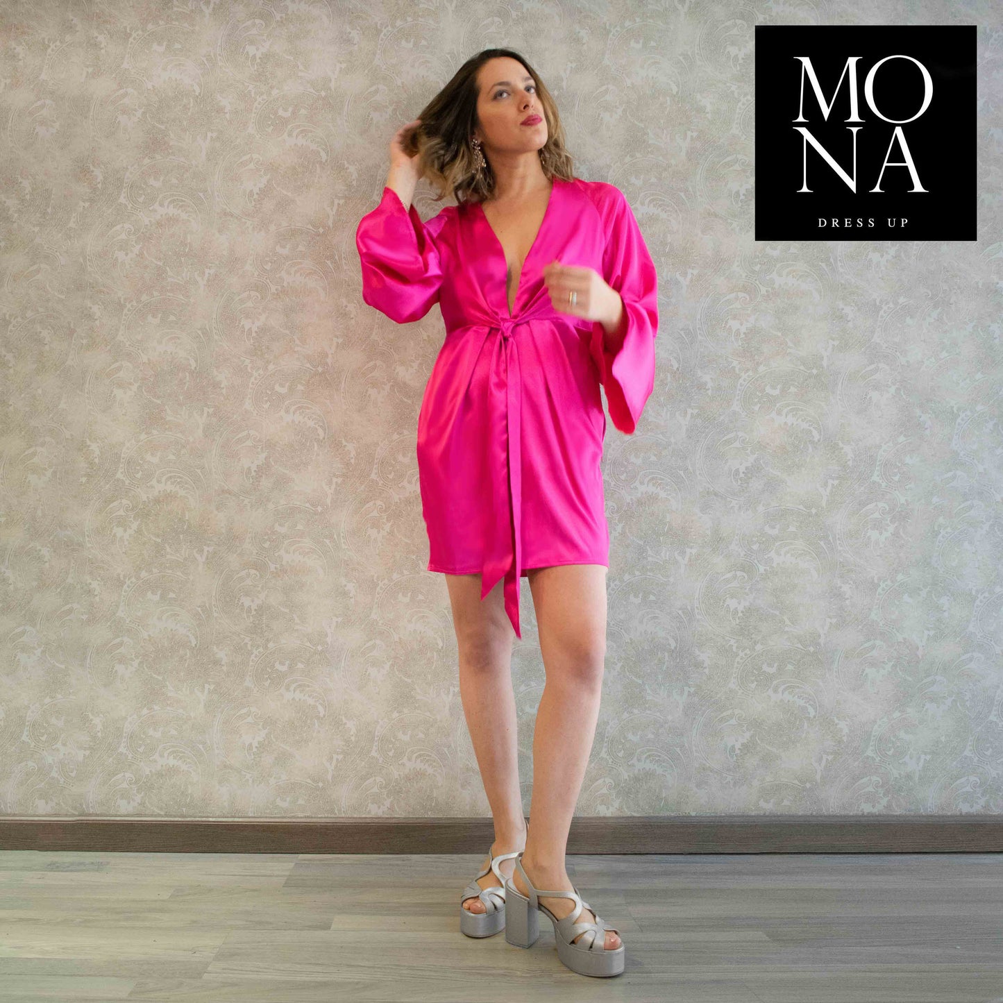 VESTIDO CORTO NINA FUCSIA