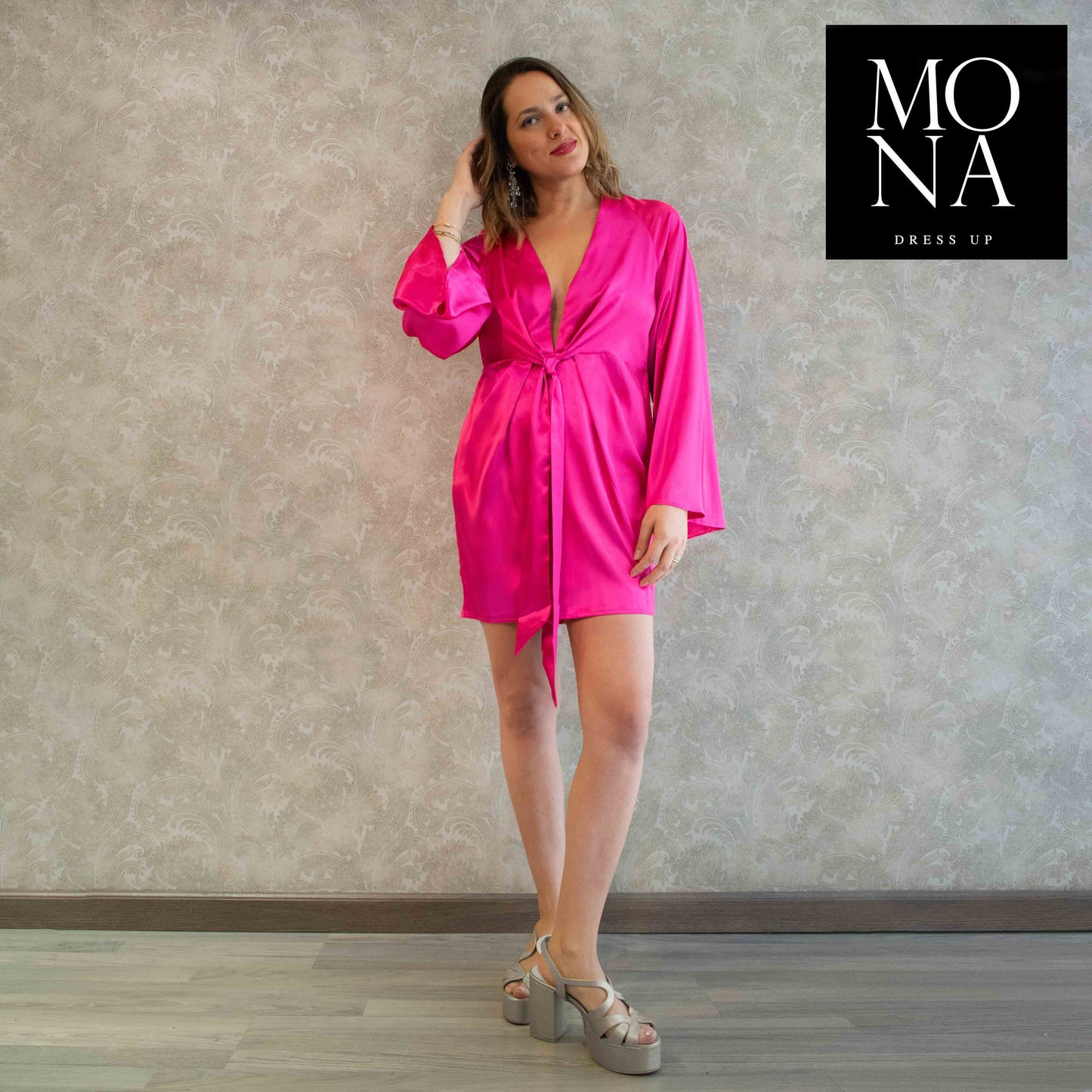 VESTIDO CORTO NINA FUCSIA