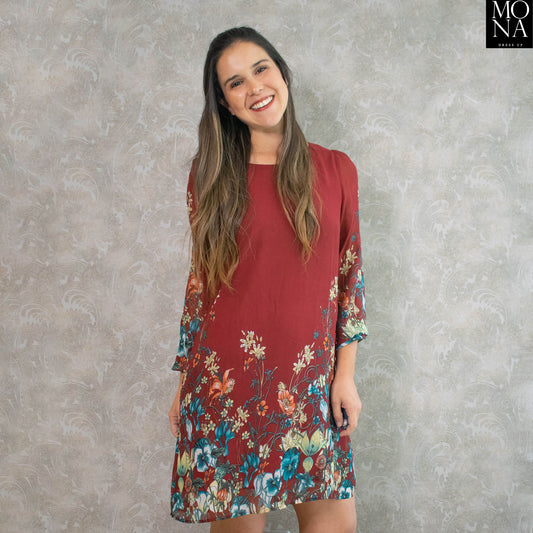 VESTIDO CORTO CLARISA BURDEO