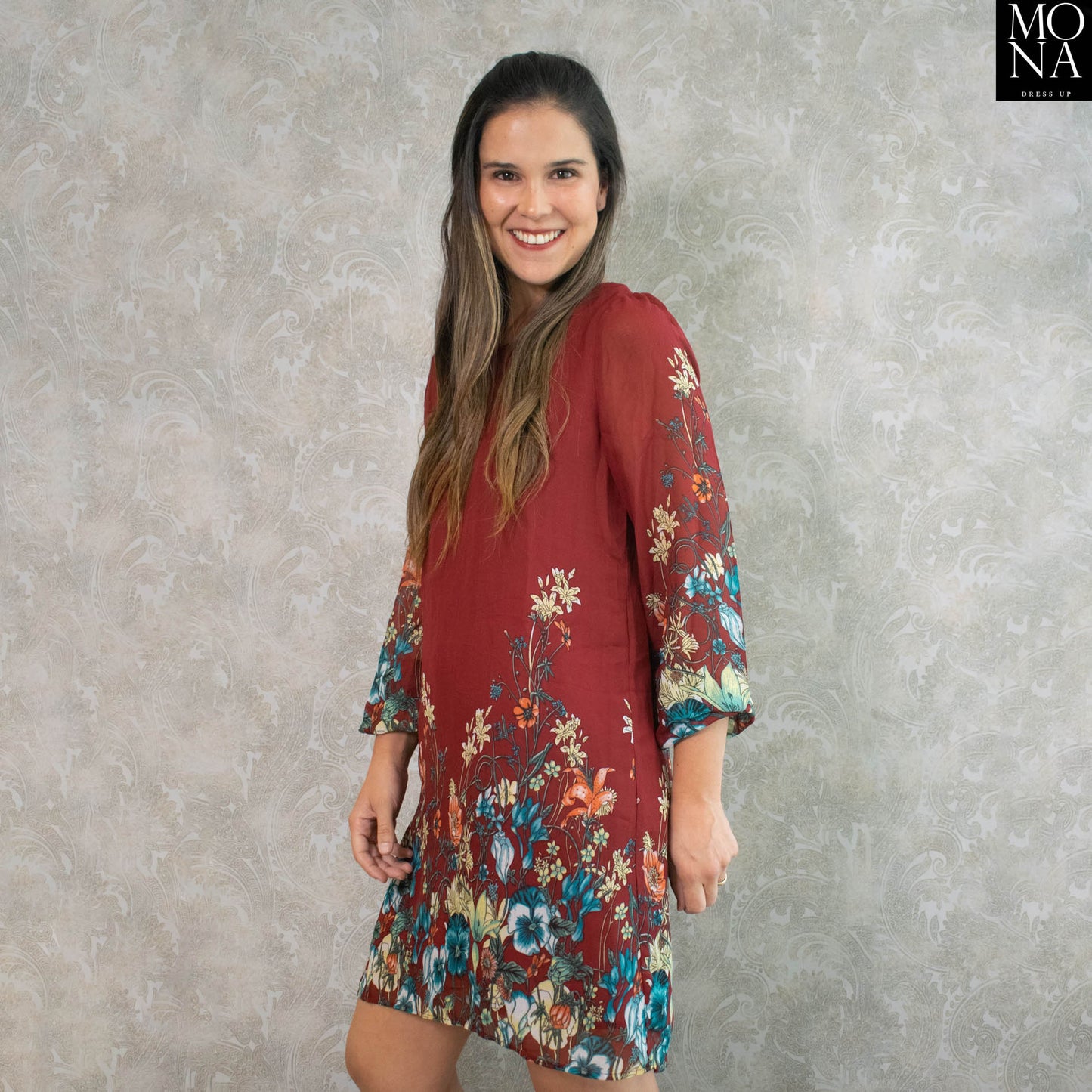 VESTIDO CORTO CLARISA BURDEO