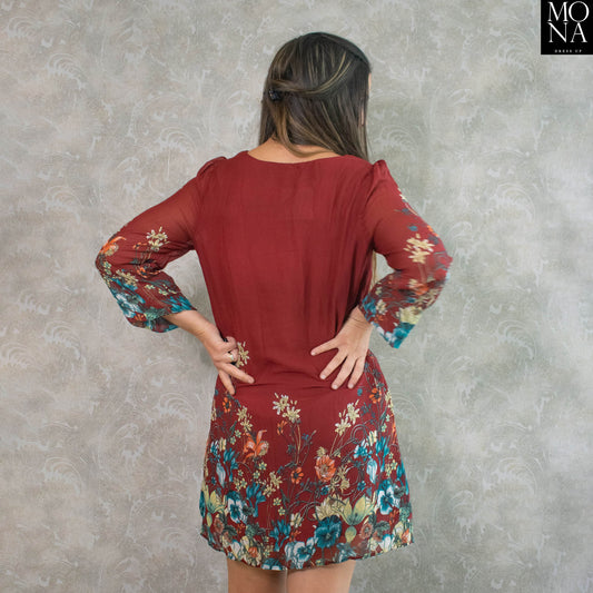 VESTIDO CORTO CLARISA BURDEO