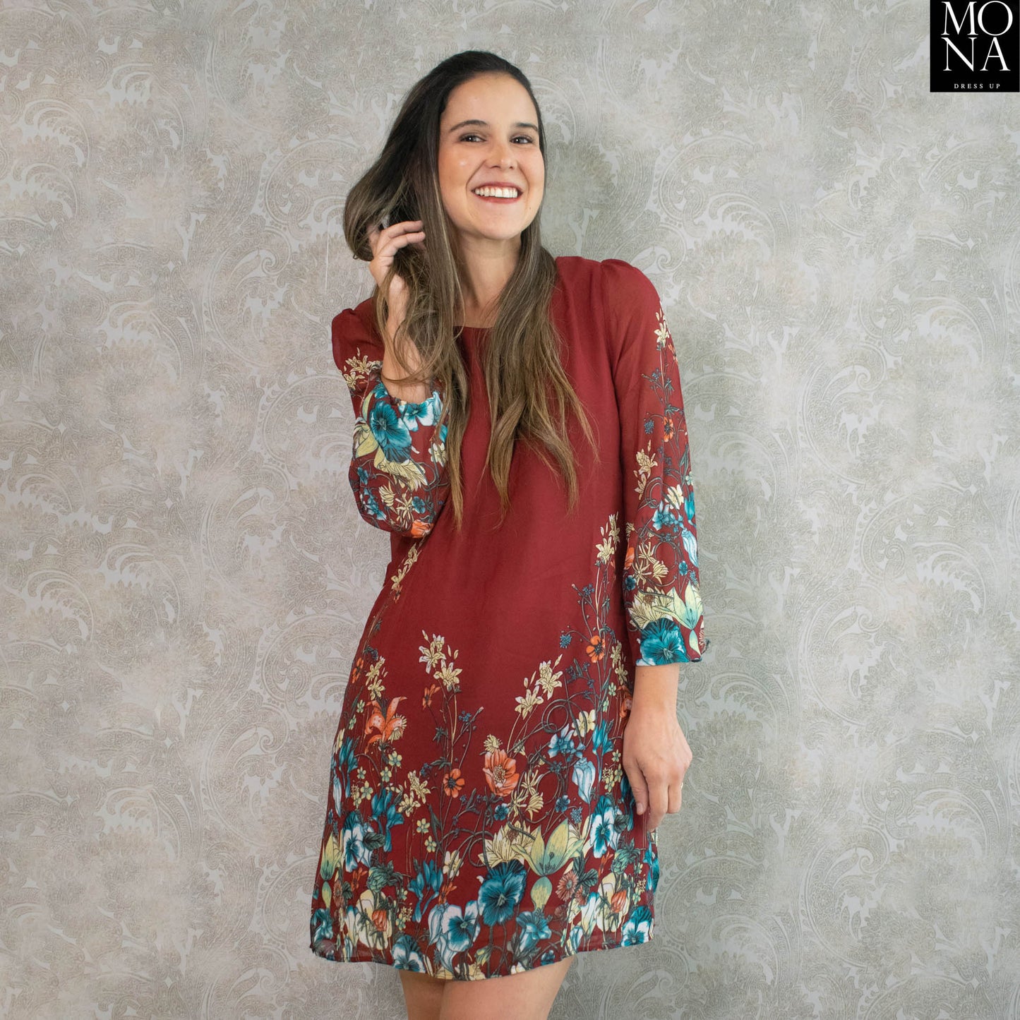 VESTIDO CORTO CLARISA BURDEO