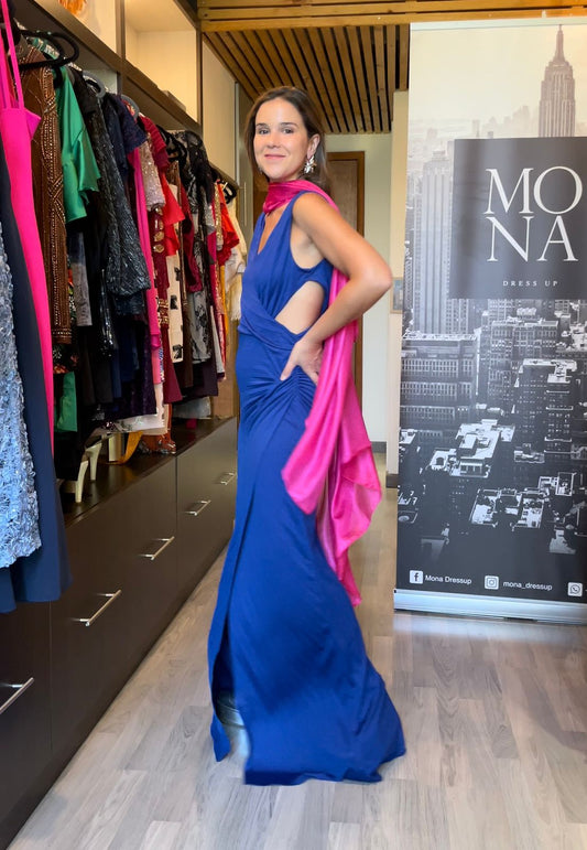 VESTIDO LARGO FRANCIA AZUL