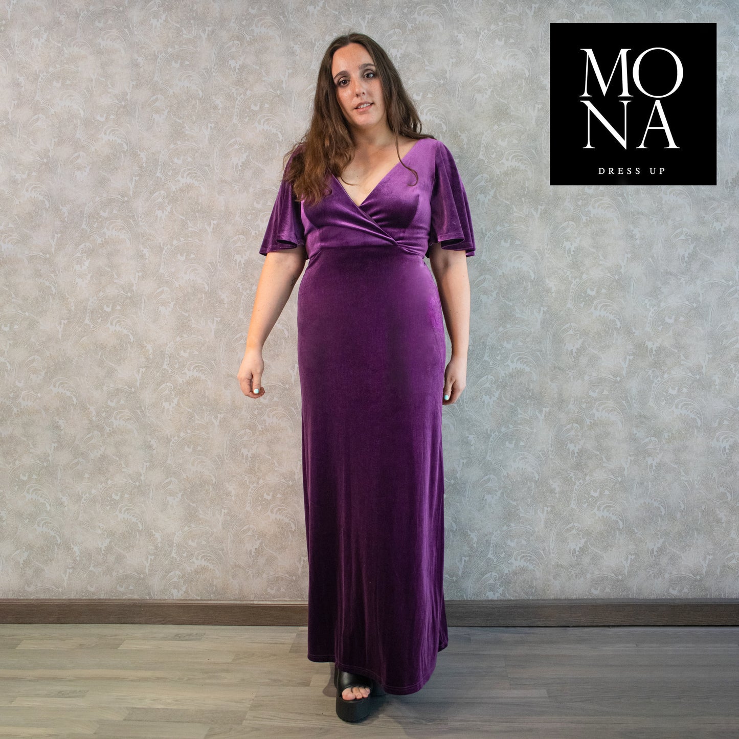 VESTIDO LARGO GIANNINA MORADO