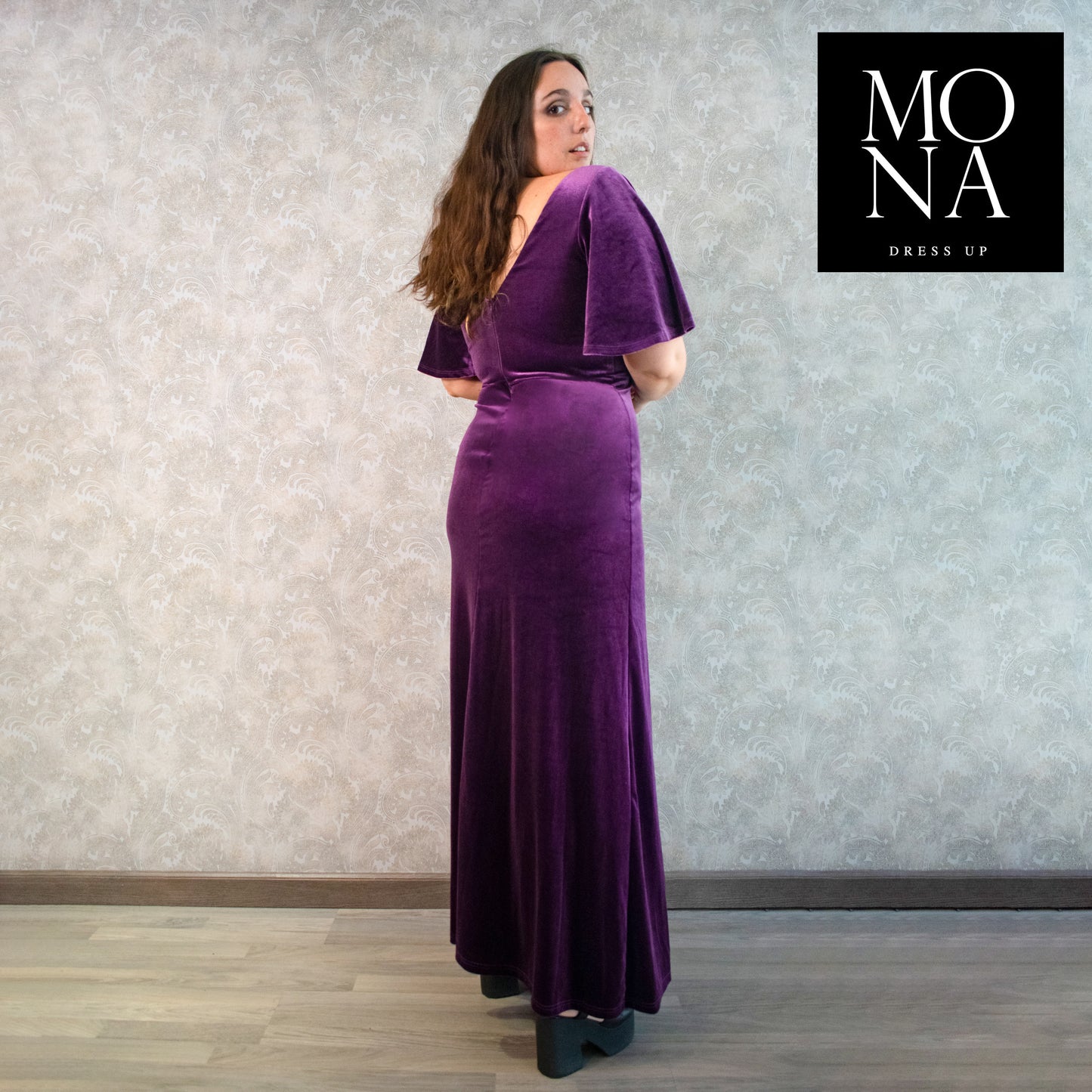 VESTIDO LARGO GIANNINA MORADO